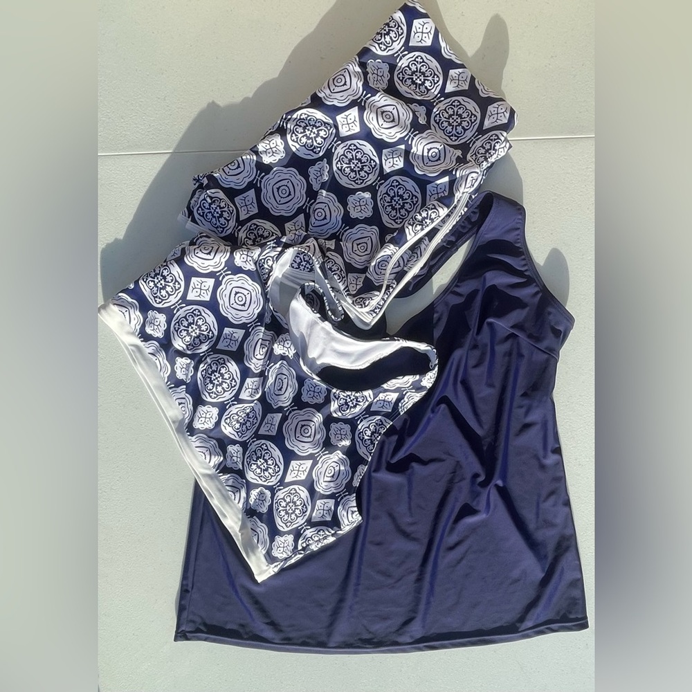 Navy Blue Women's Swim Coverup Set